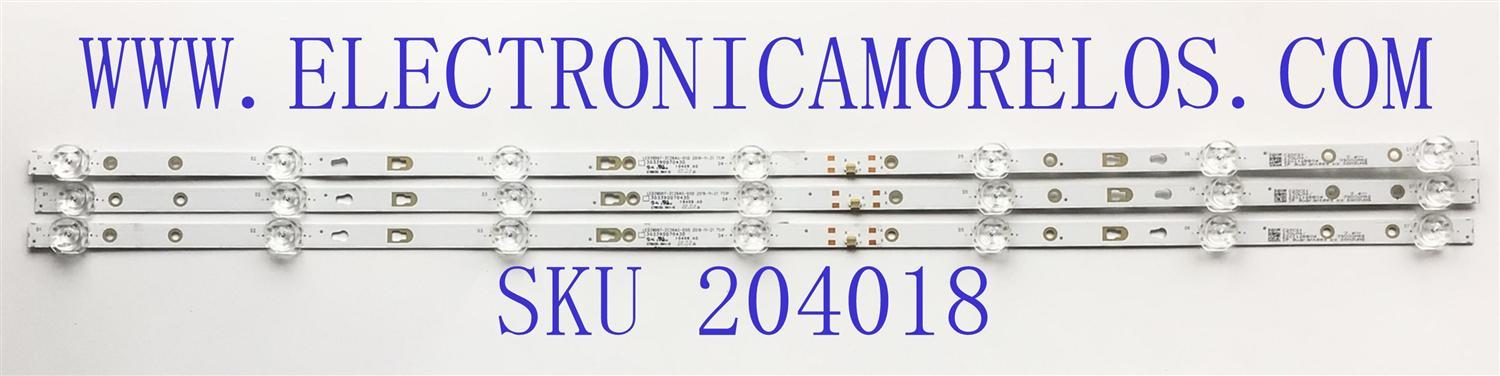 KIT DE LED'S PARA TV INSIGNIA (3 PIEZAS) / NUMERO DE PARTE LED39D07-ZC26AG-05D / 30339007043D / 39000M82 / 220112BB04 / E78030 / PANEL LC390TA2A 2B / MODELO NS-39DF310NA21